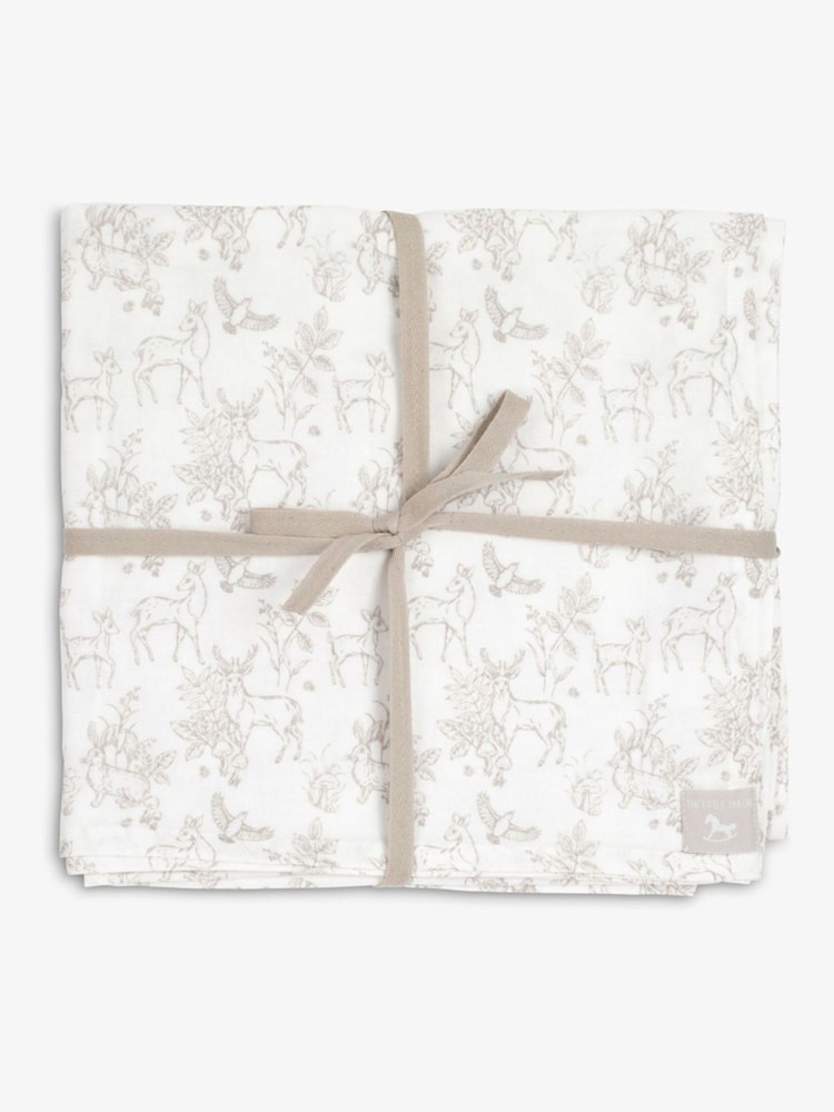 The Little Tailor White Muslin 100% Cotton Baby Blanket - Image 2 of 3