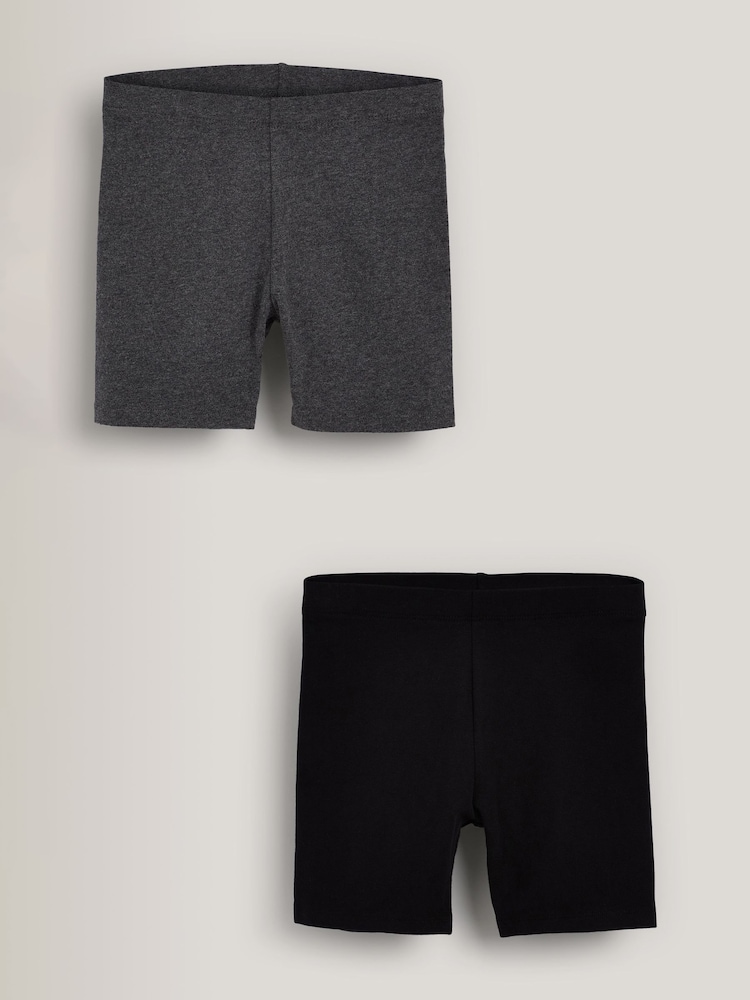 Black/Grey Marl 2 Pack 2 Pack Cycle Shorts (3-16yrs) - Image 1 of 5