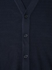 Threadbare Blue Zig Zag Knit V-Neck Cardigan - Image 5 of 5