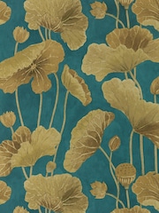 Sanderson Copper Lotus Leaf 10.05M Wallpaper - Image 1 of 1