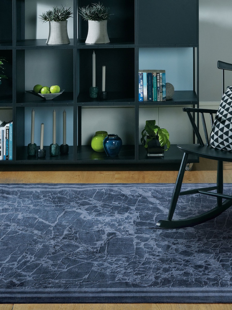 Asiatic Rugs Navy Zehraya Ink Blue Washable Rug - Image 1 of 6
