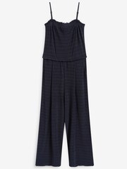 Navy Crinkle Bandeau Jumpsuit - Image 4 of 4