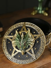 Widdop Gold Round Dragon Trinket Box - Image 1 of 4