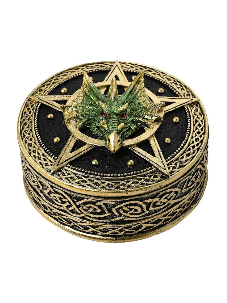 Widdop Gold Round Dragon Trinket Box - Image 2 of 4 Widdop Gold Round Dragon Trinket Box - Image 2 of 4