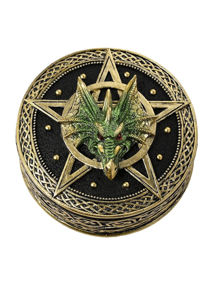 Widdop Gold Round Dragon Trinket Box - Image 4 of 4 Widdop Gold Round Dragon Trinket Box - Image 4 of 4