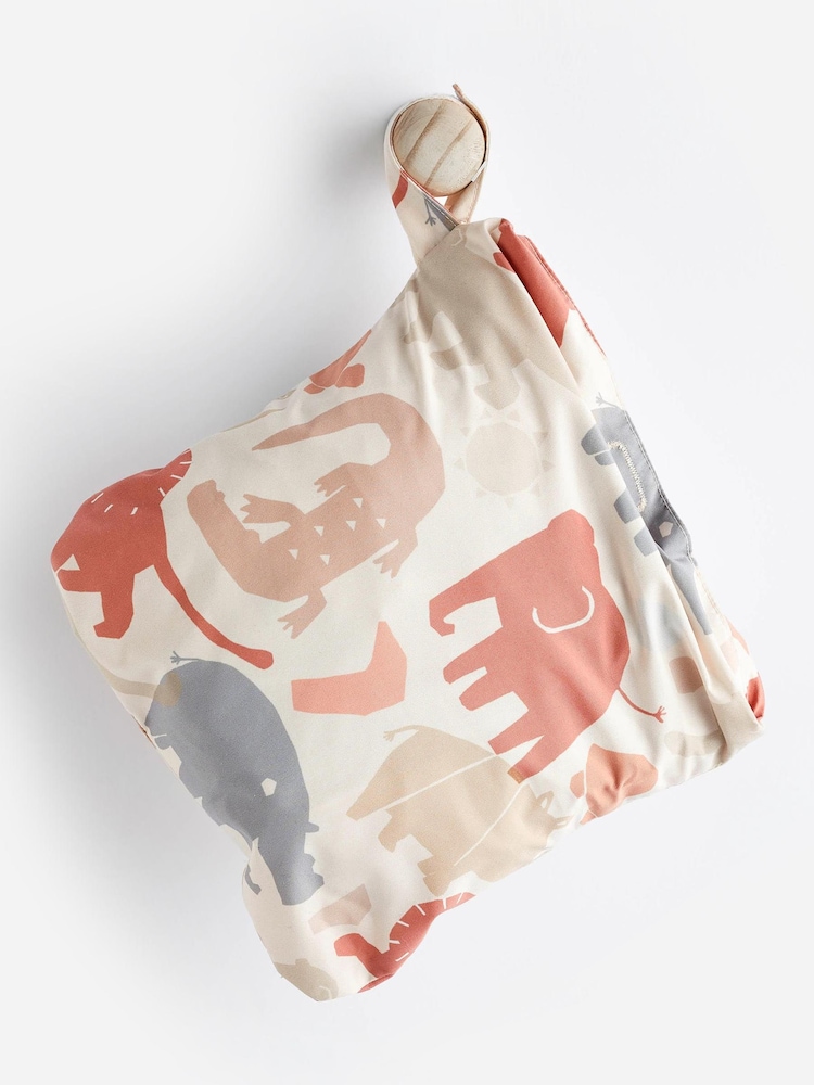 Neutral/Grey Safari Print Baby Packable All-In-One Pramsuit (0mths-2yrs) - Image 9 of 9