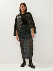 Green Check Mesh Midi Skirt - Image 3 of 6