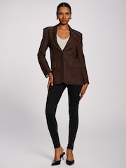 Jolie Moi Oversized Single Breasted Denim Blazer - Imagen 1 de 6