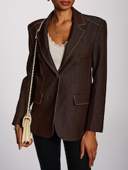 Jolie Moi Oversized Single Breasted Denim Blazer - Imagen 3 de 6