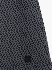 French Connection Black Cotton Geometric Print Short Sleeve Polo Shirt - Image 6 of 6