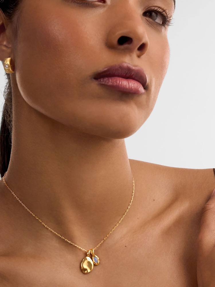 Katie Loxton Gold Tone June Birthstone Moonstone Necklace - Image 1 of 6 Katie Loxton Gold Tone June Birthstone Moonstone Necklace - Image 1 of 6