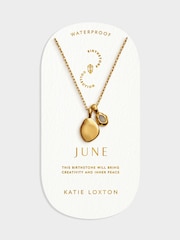 Katie Loxton Gold Tone June Birthstone Moonstone Necklace - Image 2 of 6