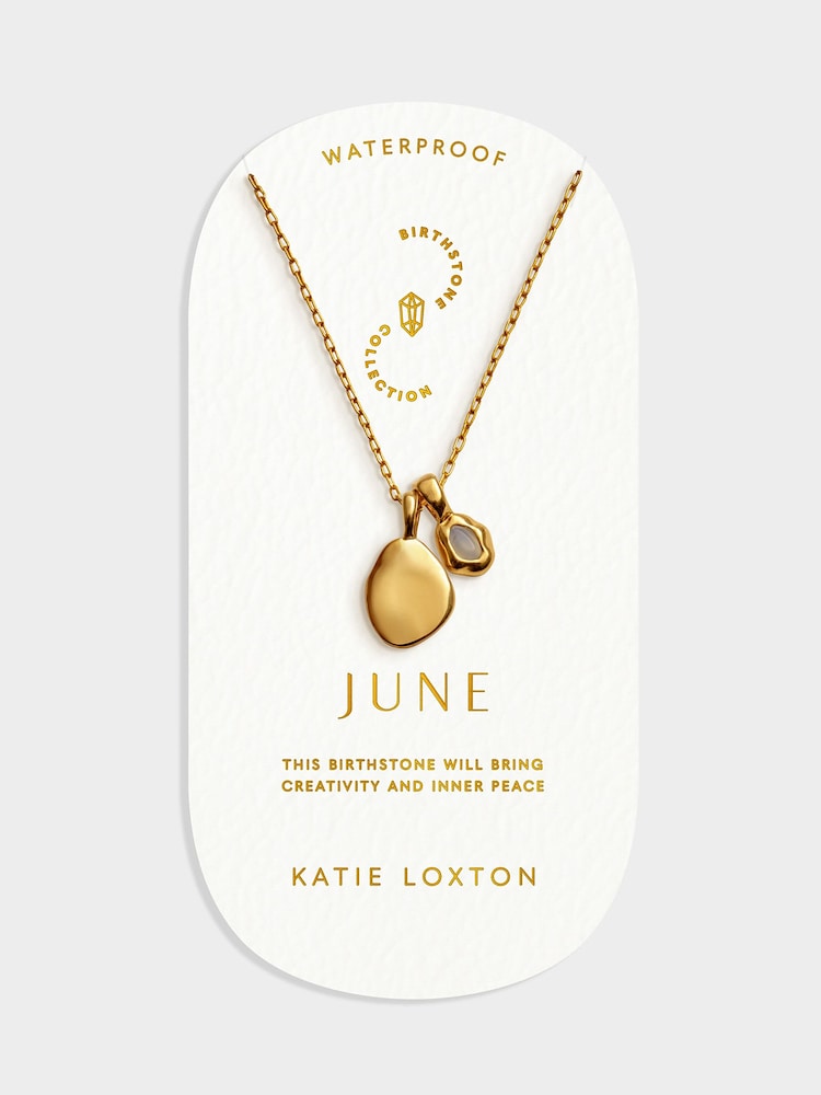 Katie Loxton Gold Tone June Birthstone Moonstone Necklace - Image 2 of 6 Katie Loxton Gold Tone June Birthstone Moonstone Necklace - Image 2 of 6