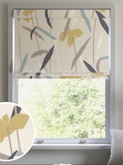 Natural/Ochre Yellow Modern Floral Made To Measure Roman Blind - Image 1 of 6