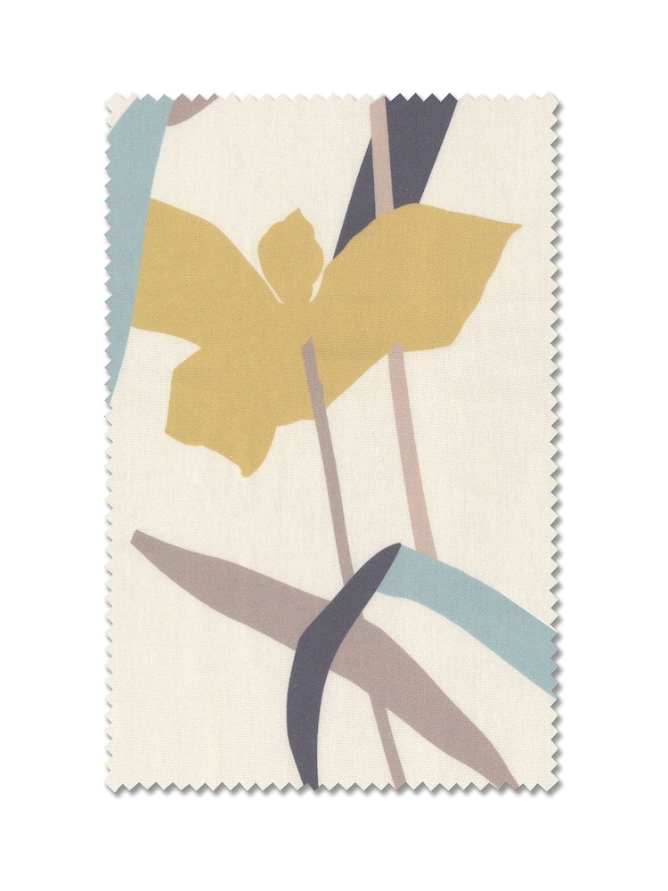 Natural/Ochre Yellow Modern Floral Made To Measure Roman Blind - Image 6 of 6