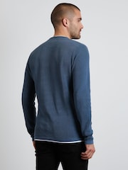 Threadbare Blue Crew Neck Jumper With Mock T-Shirt - Image 2 of 3