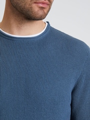 Threadbare Blue Crew Neck Jumper With Mock T-Shirt - Image 3 of 3