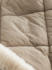 Camel Brown Borg Lined Quilted Jacket - Image 8 of 8