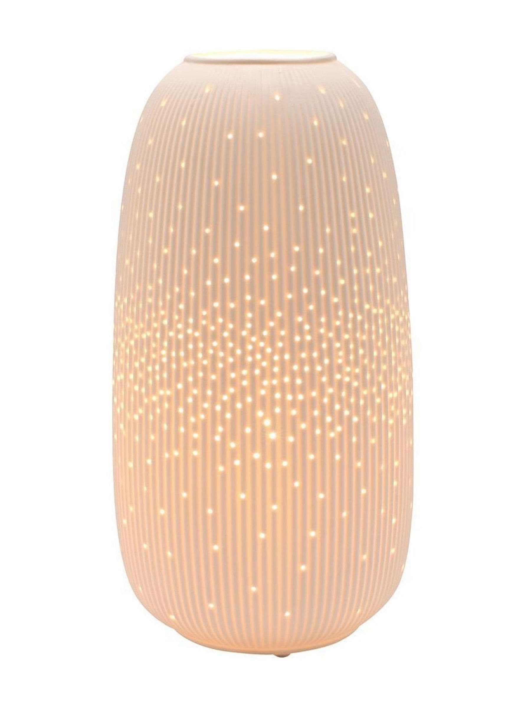Widdop Unisex White Tall Ribbed Table Lamp