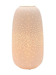 Widdop White Tall Ribbed Table Lamp - Image 1 of 6