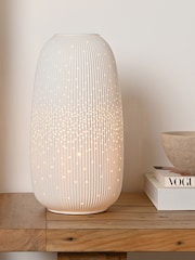 Widdop White Tall Ribbed Table Lamp - Image 5 of 6