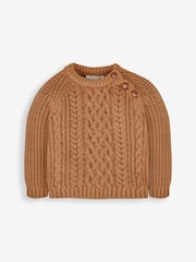JoJo Maman Bébé Brown Cosy Cable Jumper - Image 3 of 5