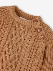 JoJo Maman Bébé Brown Cosy Cable Jumper - Image 5 of 5