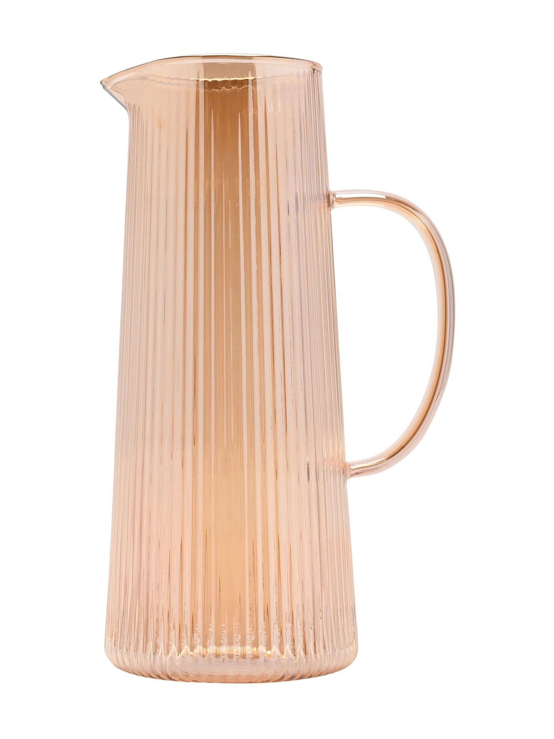 Widdop Unisex Champagne Ribbed Glass Jug