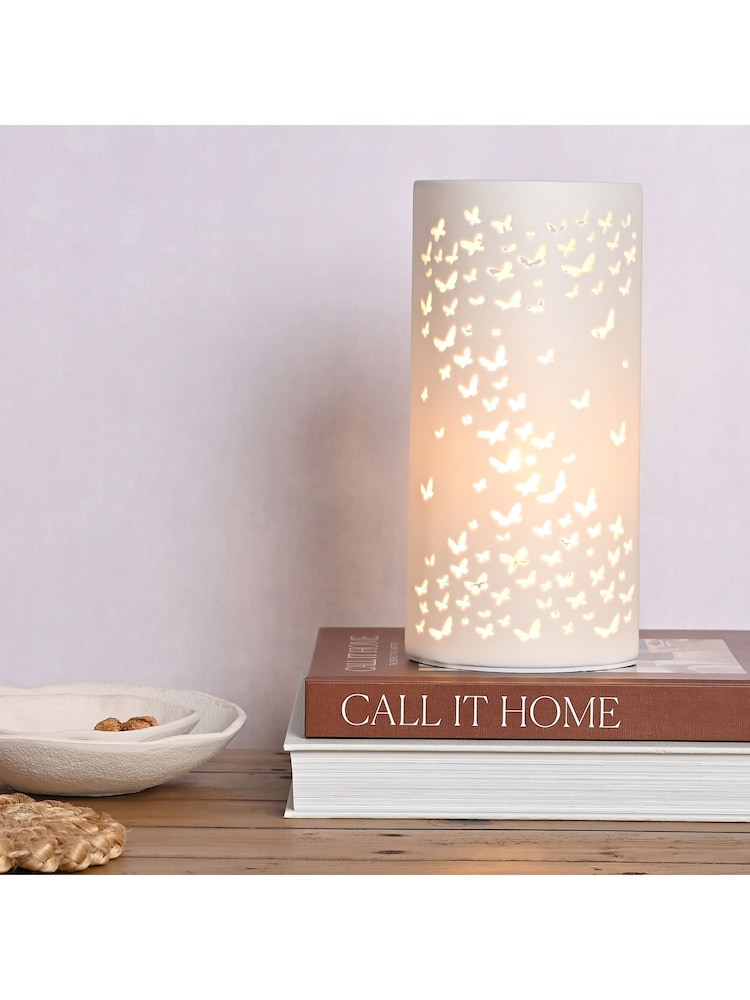Widdop White Butterfly Tube Lamp - Image 6 of 6