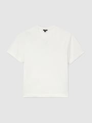 Reiss White Malibu Cotton V-Neck Relaxed-Fit T-Shirt - Image 2 of 6