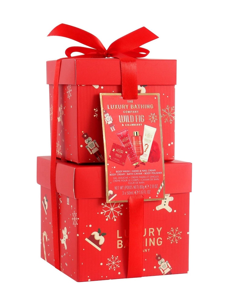 The Luxury Bathing Company Wild Fig & Cranberry Stacking Treats Gift Set - Image 2 of 3 The Luxury Bathing Company Wild Fig & Cranberry Stacking Treats Gift Set - Image 2 of 3
