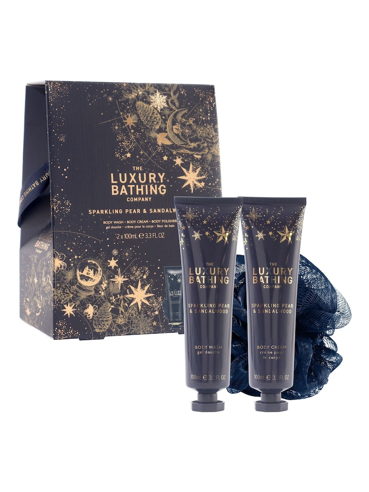 The Luxury Bathing Company Sparkling Pear & Sandalwood Perfect Night In Gift Set - Image 1 of 3
