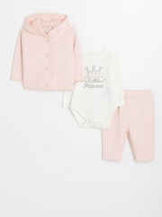 River Island Pink Baby Girls Heart 3 Piece Set - Image 2 of 9