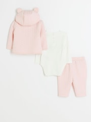 River Island Pink Baby Girls Heart 3 Piece Set - Image 3 of 9