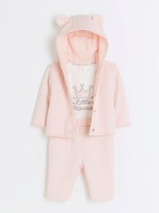 River Island Pink Baby Girls Heart 3 Piece Set - Image 4 of 9