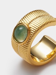 Katie Loxton Gold August Aventurine Birthstone Hoop Earrings - Image 5 of 7