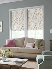 Laura Ashley Coral Pink Wild Meadow Made to Measure 100% Cotton Roman Blinds - Image 5 of 6