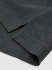 Reiss Washed Black Malibu Cotton V-Neck Relaxed-Fit T-Shirt - Image 6 of 6