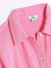 River Island Pink 100% Cotton Top and Shorts Set - Image 3 of 4