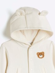 River Island Cream Unisex Bear Hoody and Jogger Set - Image 4 of 5