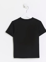 River Island Black Mini Girls Peplum Rib T-Shirt - Image 3 of 5