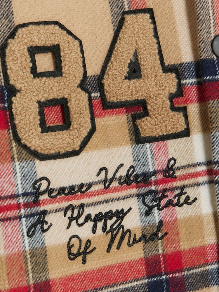 River Island Brown Boys Check Overshirt Set - Image 4 of 4