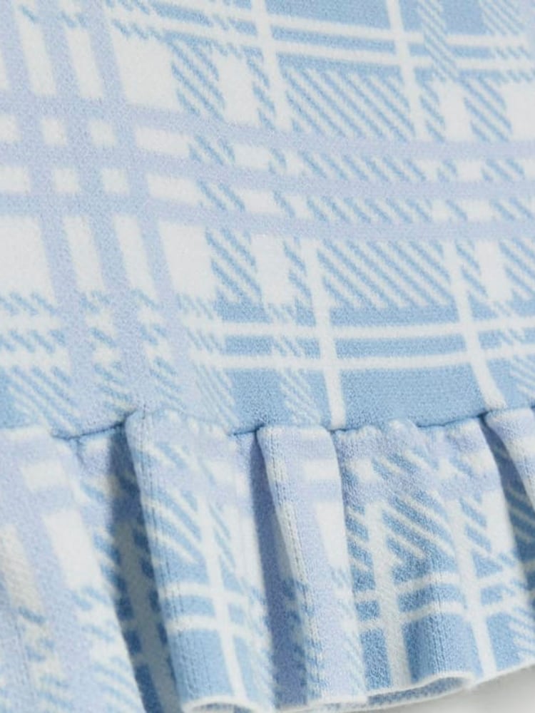 River Island Blue Mini Girls Check Frill Skirt Set - Image 5 of 5