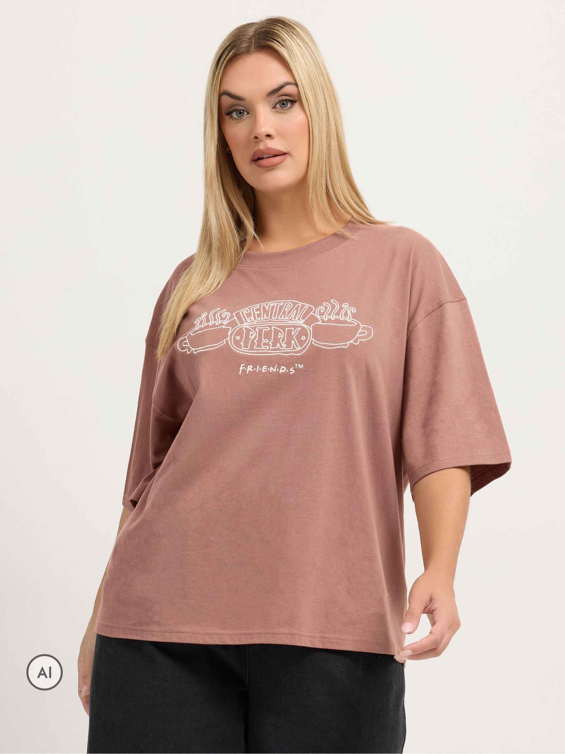 Yours Women's Brown Friends Graphic T-Shirt In Size 26-28 - Image 2