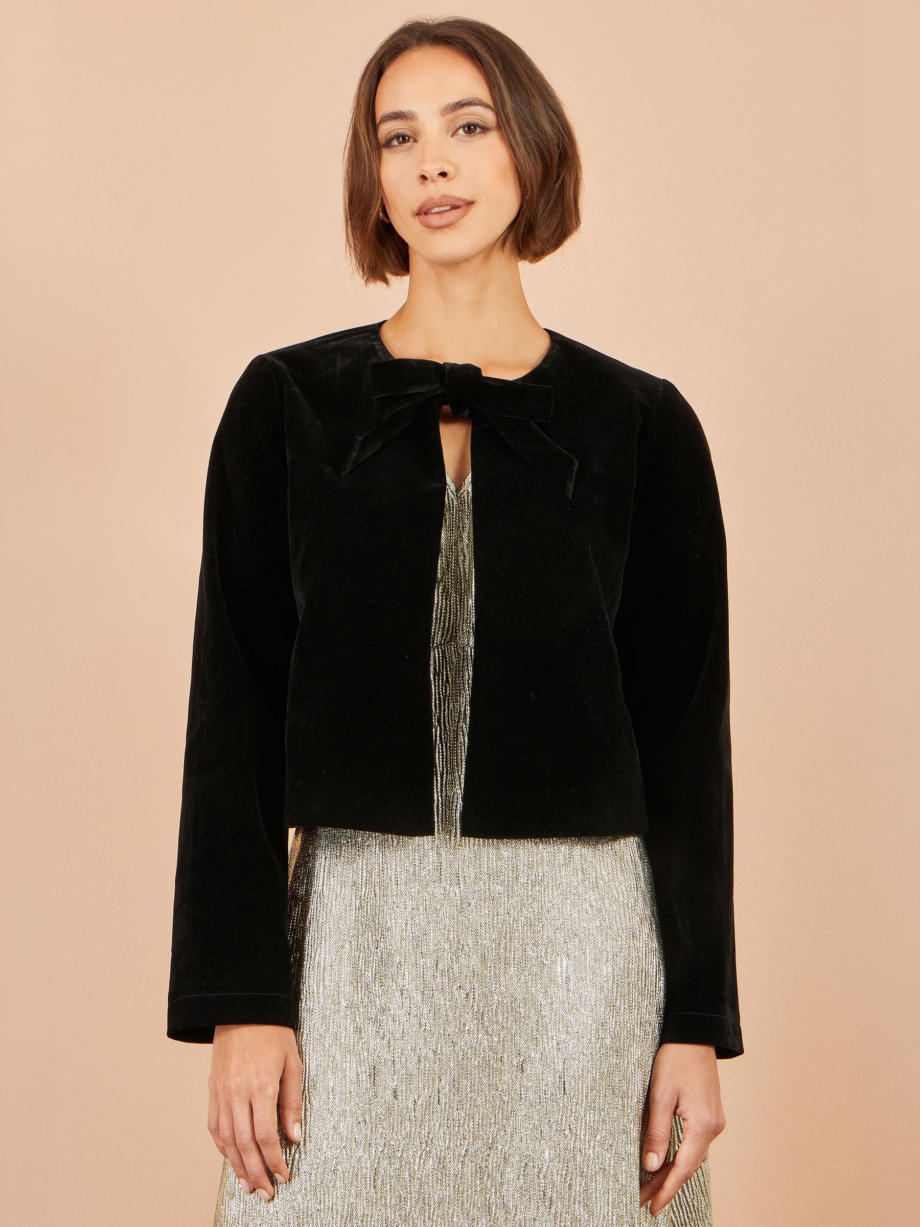 Yumi Women's Black Velvet Bow Jacket In | : Size 18 - Image 2