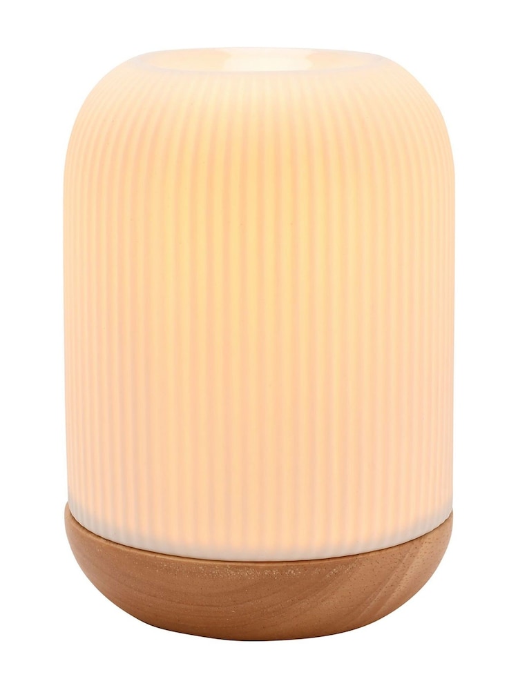 Widdop White Striped Aroma Lamp - Image 1 of 6 Widdop White Striped Aroma Lamp - Image 1 of 6