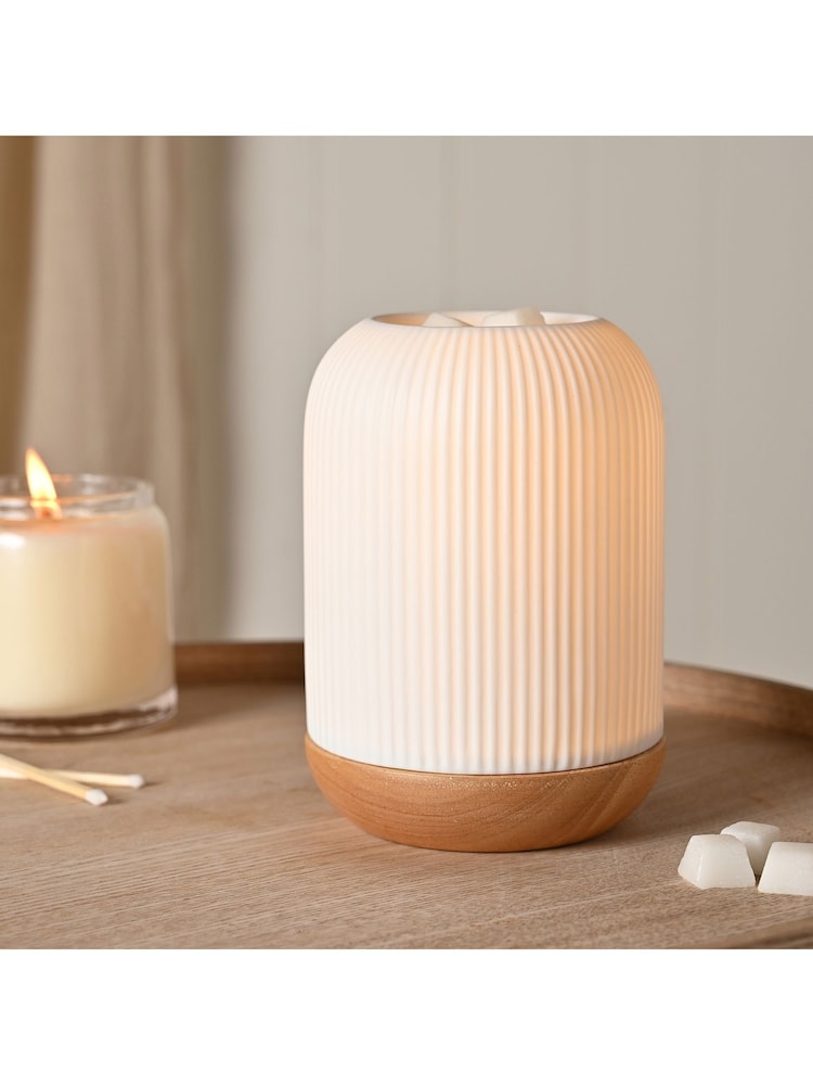 Widdop White Striped Aroma Lamp - Image 6 of 6 Widdop White Striped Aroma Lamp - Image 6 of 6