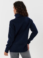 Threadbare Blue Oversized Roll Neck Jumper - Image 2 of 5