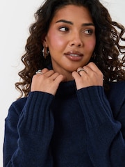 Threadbare Blue Oversized Roll Neck Jumper - Image 4 of 5