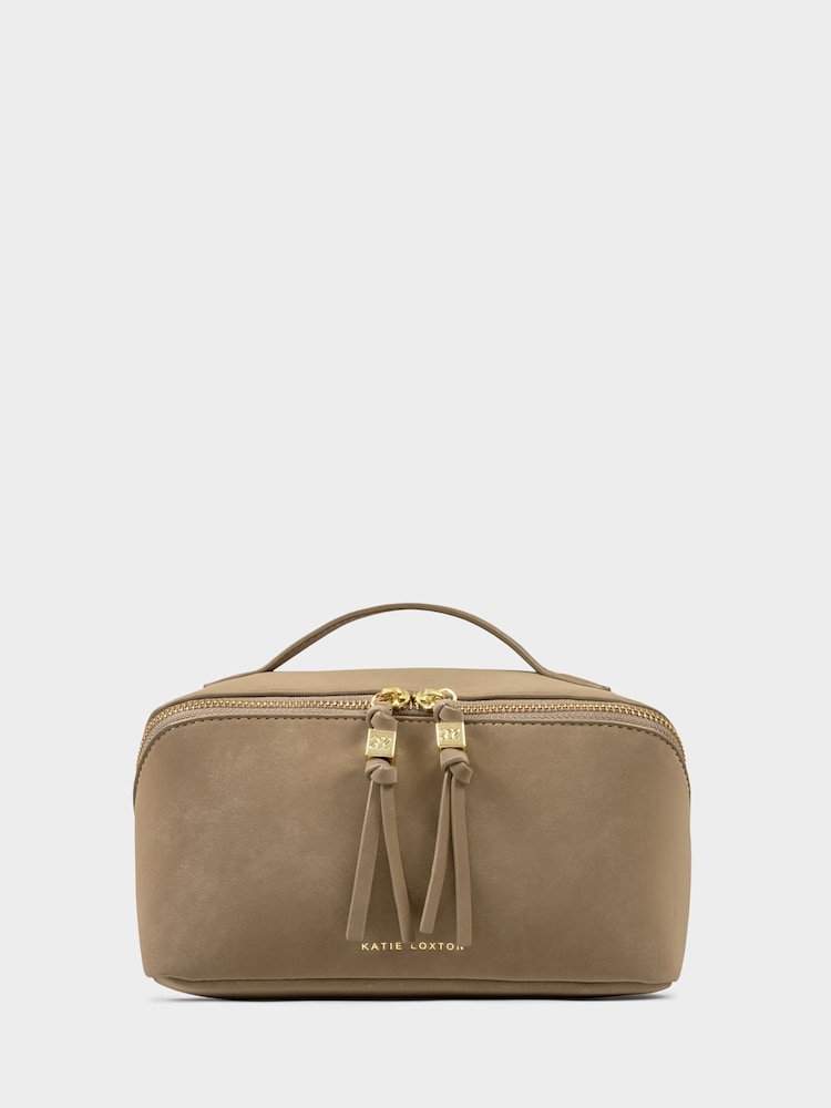 Katie Loxton Beige Soho Medium Make Up / Wash Bag - Image 1 of 4 Katie Loxton Beige Soho Medium Make Up / Wash Bag - Image 1 of 4